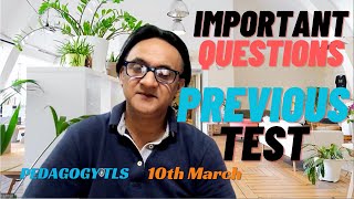 IMPORTANT QUESTIONS  PREVIOUS TESTS  MARCH 2024  PEDAGOGY EXAM [upl. by Jarrett901]