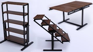 How This Shelf Transforms into a Table and it All Stays on  Shelf Table  Expand Furniture [upl. by Nytsyrk]