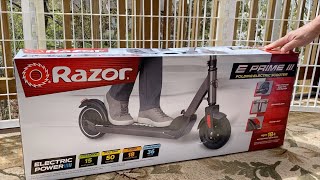 Unboxing Razor E Prime III Electric Scooter for Adults 18 amp up [upl. by Anderer805]