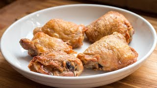 Crispy Oven Roasted Bone In Chicken Thighs Recipe  Baked Bone In Chicken Thighs  EatSimpleFoodcom [upl. by Aernda]