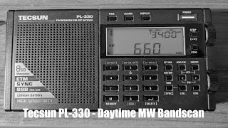 Tecsun PL330  MW Daytime Bandscan [upl. by Bonnell]