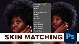 how to match skin with solid color in photoshop [upl. by Eenttirb]