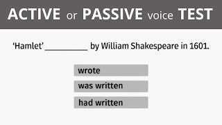 Active and Passive voice Test – English practice – English Grammar Test [upl. by Nnylyaj762]