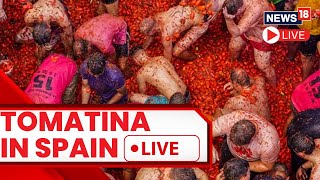 Tomatina Festival Spain LIVE  Spain News Today LIVE  Tomatina Festival Spain LIVE Video  N18L [upl. by Ahsieyk852]