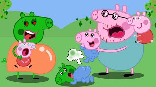 Peppa Pig vs Zombies at the Pool Can She Escape 🧟‍♀️🏊  Peppa Pig Funny Animation [upl. by Aerdnaek]