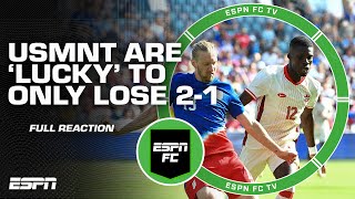 FULL REACTION USMNT falls to Canada Theyre LUCKY it was ONLY 21  Keller  ESPN FC [upl. by Mano]