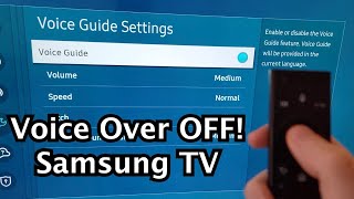 How to Turn Off Voice Guide on Samsung Smart TV [upl. by Yrreg]