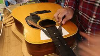 Separating fingerboard from body for neck resetting on Martin D28 [upl. by Hogen]