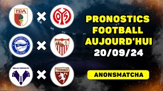 Pronostics et paris sur le foot aujourdhui Alaves  Sevilla Verona  Torino Augsbourg  Mayence [upl. by Leind]