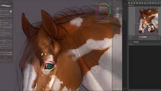 Speedpaint horse portrait comission by AriesRedLo [upl. by Ahsap]