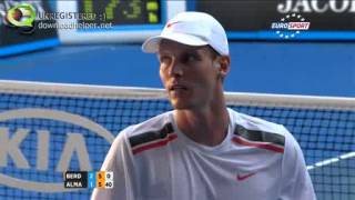 Nicolas Almagro hits Tomas Berdych  Australian Open 2012 [upl. by Rehpinej472]