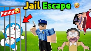 Shinchan and Nobita Prison Escape 😂  Gone Wrong 😱  Jail Break Funny game [upl. by Einneb]