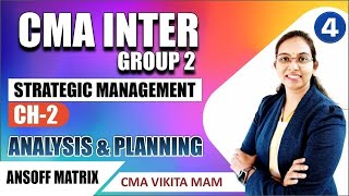 CMA INTER Group 2  Strategic Management Ch2 Analysis amp Planning  Ansoff Matrix [upl. by Ettezil252]