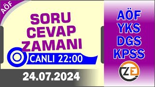 AÖF 24 07 2024 Canlı  Soru Cevap Zamanı  Açıköğretim DGS KPSS YKS Tercih [upl. by Assele]