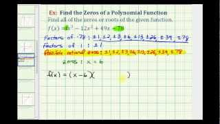 Ex 5 Find the Zeros of a Polynomial Function with Complex Zeros [upl. by Xed]