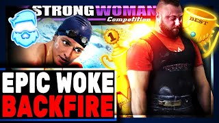 Bearded Male Powerlifter DESTROYS Womans Record In HILARIOUS Pushback Against Woke Policy [upl. by Alilak]