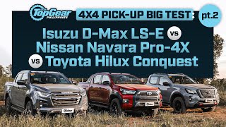 Isuzu DMax vs Nissan Navara vs Toyota Hilux Big Pickup Test part two  Top Gear Philippines [upl. by Maximo]