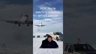 Nolinor Aviation  Caseoh Reacts To Boeing Landing On Snow [upl. by Menides]