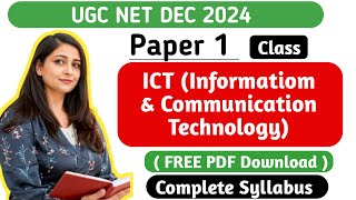 UGC NET DEC 2024 Paper 1  ICT  Information amp Communication technology  NET Paper 1 Notes amp MCQ [upl. by Jarus610]