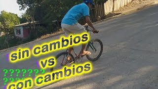 BICICLETA SIN CAMBIOS vs BICICLETA CON CAMBIOS A PRUEBA INCREIBLE RESULTADO [upl. by Arraeis]