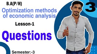 3 Questions of Differentiation  Optimization methods of economic analysis  Lesson1DuSolignou [upl. by Vitia]