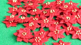 ROYAL ICING POINSETTIA FLOWERS HANIELAS [upl. by Kenti]