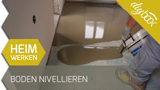 Boden nivellieren  Selbstverlaufende Ausgleichsmasse im Einsatz [upl. by Buxton808]