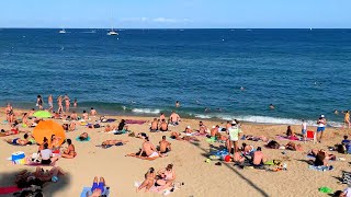 【4K】𝐖𝐀𝐋𝐊 ➜ BARCELONA Beach Spain 4k VIDEO Travel vlogger [upl. by Idham]