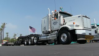 Piazza Trucking Western Star W4900SB quotRockstarquot And 9Axle Cozad Trailer quot8 Ballquot At TFK 2023 [upl. by Safier]