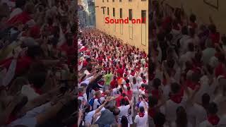 Pamplona sanfermin pamplonada yfm runningofthebulls spain travel traveltospain encierro [upl. by Blythe7]