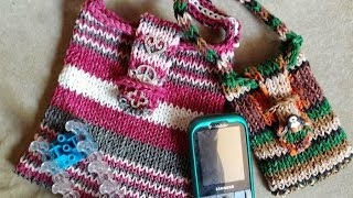 Rainbow Loom Bag Tutorial 2 Sizes with Charms [upl. by Anirod758]