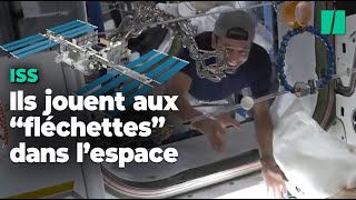 À bord de l’ISS les astronautes jouent aux « fléchettes de l’espace » en utilisant l’apesanteur [upl. by Teryl]