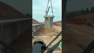 Cement reinforced Tshaped box girder hoisting process [upl. by Assenahs]