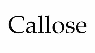 How to Pronounce Callose [upl. by Naitsabes]