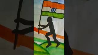 My Pencil water colour work 🎨🖌️ Happy Independence day 7⃣8⃣ 🇮🇳🇮🇳🇮🇳 [upl. by Dleifxam]