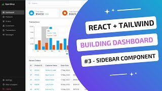 React and Tailwind CSS Tutorial for Beginners  Building a dashboard  3 Sidebar Component [upl. by Nisaj]