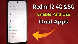 Redmi 12 4G amp 5G  Dual Apps Settings  Redmi 12 Me Dual Apps Kaise Chalaye  Dual App [upl. by Keiryt]