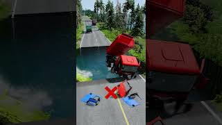 Dump trucks vs massive water pit 15  beamngdrive carsvsmassivepotholes waterpit monstertruck [upl. by Erdda]