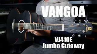 A BudgetFriendly Jumbo Cutaway  Vangoa VJ410E Jumbo Cutaway Acoustic Electric Guitar [upl. by Ycnaffit]