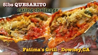 UNDEFEATED 5lb 3Meats Quesarito Burrito Eating Challenge  Fatimas Grill in Downey  RainaisCrazy [upl. by Eimrej]