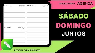 Agenda 1 dia por Página Com Sábado e Domingo Juntos [upl. by Ahsienyt]