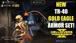 Helldivers 2 New TR40 Gold Eagle Armor Set  PS5 4K HDR [upl. by Lihkin]