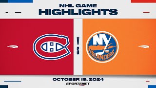 NHL Highlights  Canadiens vs Islanders  October 19 2024 [upl. by Enilec]