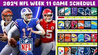 2024 NFL Week 11 Game Schedule [upl. by Rannug226]