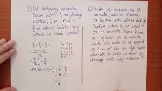 Razlomci  problemski tekstualni zadaci sa sabiranjem i oduzimanjem [upl. by Dryden268]