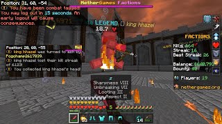 NetherGames Factions Hhazel Quicked 6k Streak Gone [upl. by Enaerb980]