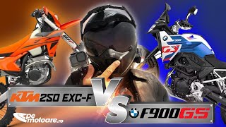 BMW F900GS VS KTM 250 EXCC  Carei Mai Buna la Ofroad [upl. by Derina]