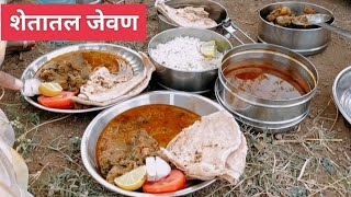 शेतात जेवणाचा बेत 😋 minakshivlog thali recipe newvideo [upl. by Guss]