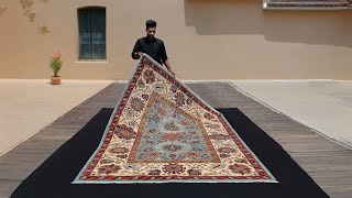 7×9 Sky Blue Handmade Rug – The Sarab Elegance from Ghazni Afghanistan [upl. by Bruns]