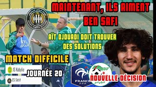 JSK journée 20 match difficile contrat Sétiflentraîneur Rabah ben SafiYacine Adli zafour [upl. by Nerro]